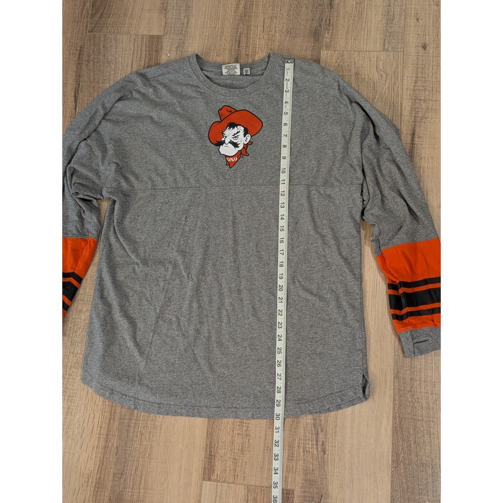 Oklahoma State Cowboys Women M Pressbox Oversized Long Sleeve Pistol Pete Shirt - Picture 5 of 9